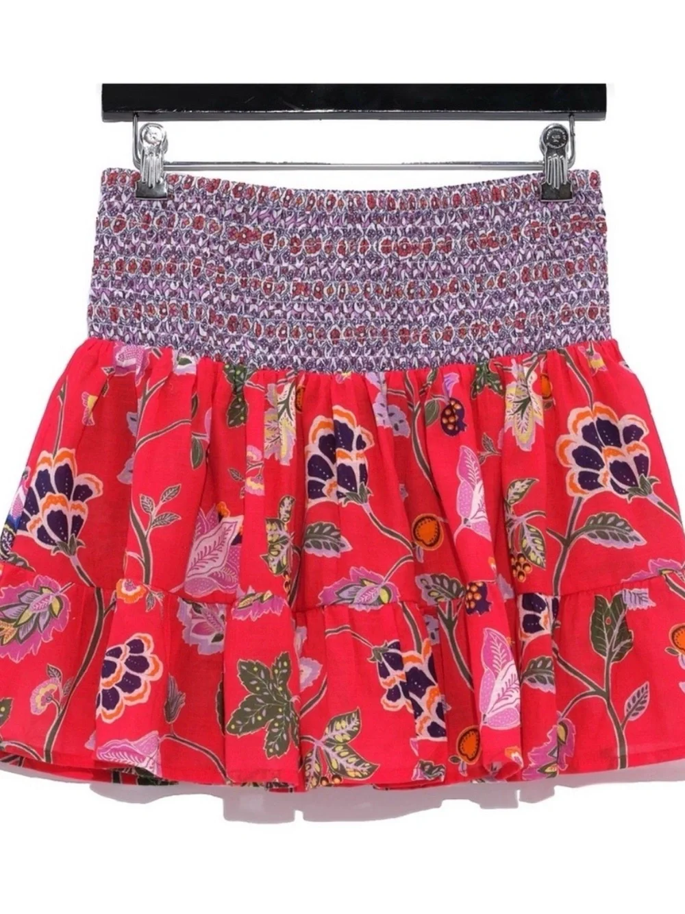 Echo New York Red Floral Matching Set Top and Skirt